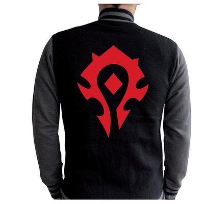 World of Warcraft "Horde" fekete/sötét szürke pulóver, M méret