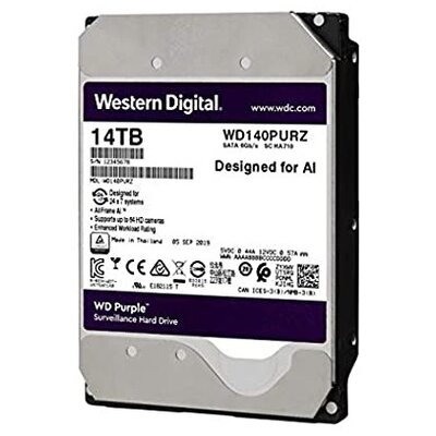 Western Digital 3,5" 14000GB belső SATAIII 7200RPM 512MB PURPLE WD140PURZ winchester 3 év