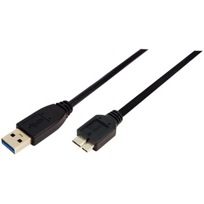 LogiLink CU0037 USB 3.0 A->B x2 apa Micro 0.6 m csatlakozó kábel