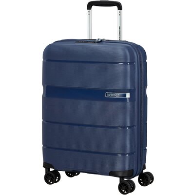 American Tourister LINEX Spinner 55/20 Tsa Kék Kabin méretű bőrönd 34 L