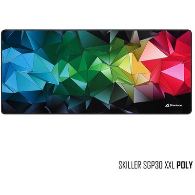 Sharkoon Egérpad - Skiller SGP30 XXL POLY (900 x 400 x, 2,4 mm; varrott szélek; fekete)