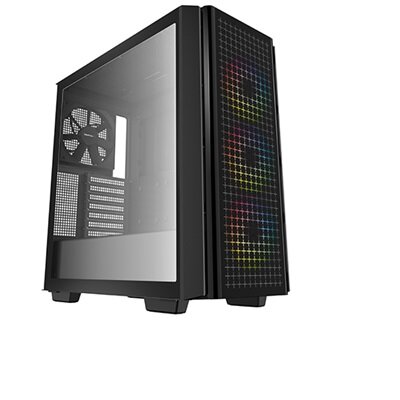 DeepCool Számítógépház - CG540 (fekete, ablakos, 3x12cm ventilátor, Mini-ITX / Mico-ATX / ATX / E-ATX, 2xUSB3.0)