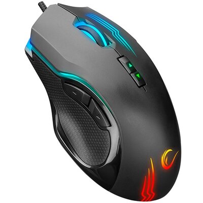 Rampage Egér Gamer - SMX-G38 CLAW (7200DPI, 8 gomb, makro, RGB LED, 1,8m harisnyázott kábel, fekete)