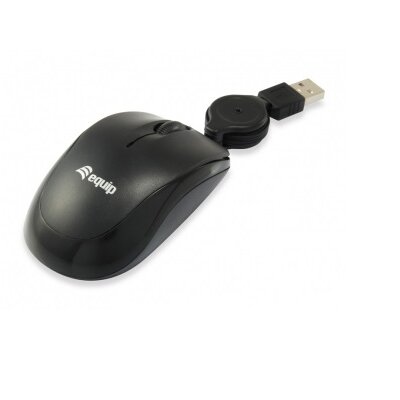 Equip-Life Egér - 245103 (Vezetékes, kihúzható kábel, Optikai, USB, 1000 DPI, fekete)