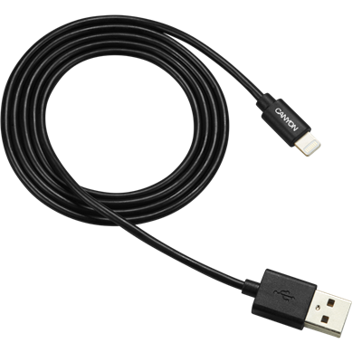 CANYON Töltőkábel, USB - LTG, Apple kompatibilis, fekete - CNS-MFICAB01B