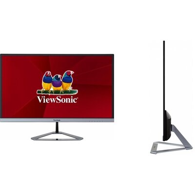 ViewSonic Monitor 23,8" - VX2476-SMHD (IPS, 16:9, 1920x1080, 4ms, 250cd/m2, HDMI, VGA, DP, VESA, SPK, ezüst, káva nélk.)