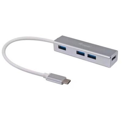 BLACKBIRD USB HUB 4xUSB 3.0 Type-C csatlakozóval, Fekete