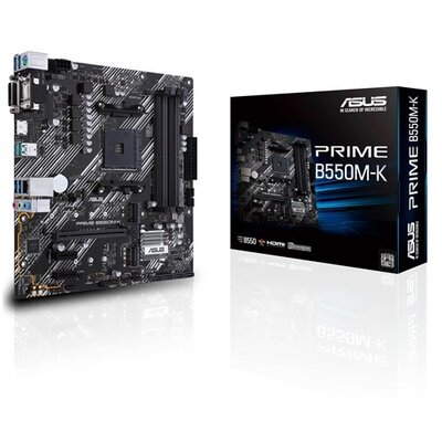 Asus Alaplap - AMD PRIME B550M-K AM4 (B550, 4xDDR4 4800MHz, 4xSATA3, 2x M.2, Raid, 4xUSB2.0, 8xUSB3.2)