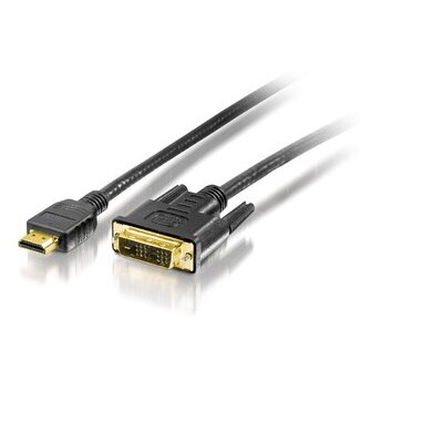 Equip Kábel - 119322 (HDMI-DVI(18+1) kábel, aranyozott, 2m)