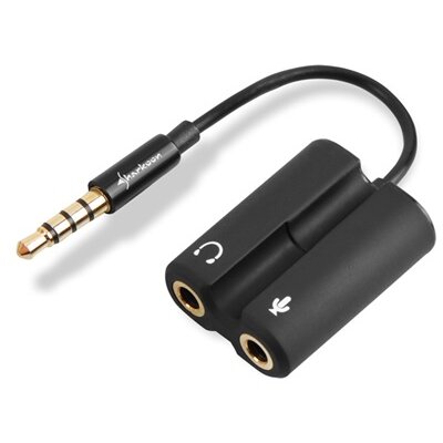 Sharkoon Kábel Átalakító - PMP35 (3,5mm TRRS jack - 3,5mm audio + mikrofon jack; fekete)