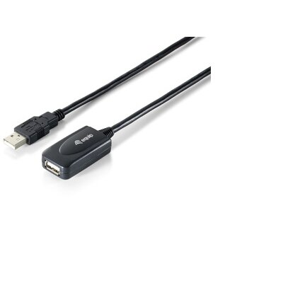 Equip Kábel - 133336 (Aktív, USB2.0, A-A hosszabbítókábel, apa/anya, duplán árnyékolt, 5m)