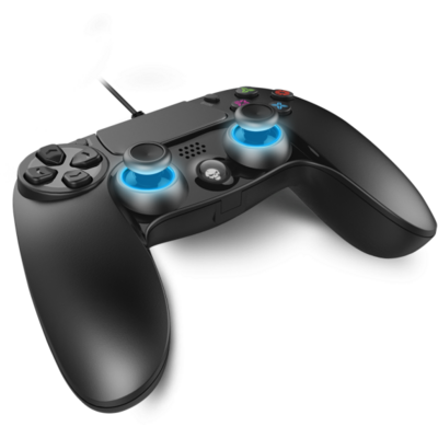 Spirit of Gamer Gamepad - XGP WIRED PS4 (USB, 1,9m kábel, Vibration, PC és PS4 kompatibilis, fekete-kék)