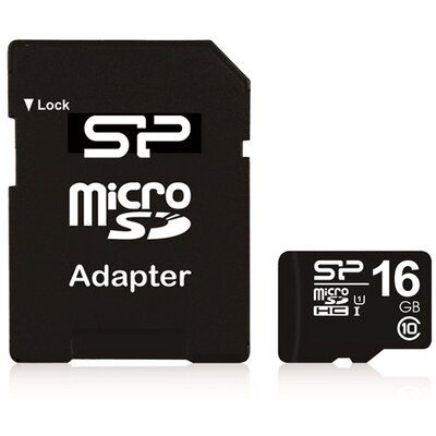 Silicon Power MicroSD kártya - 16GB microSDHC Class10 + adapter