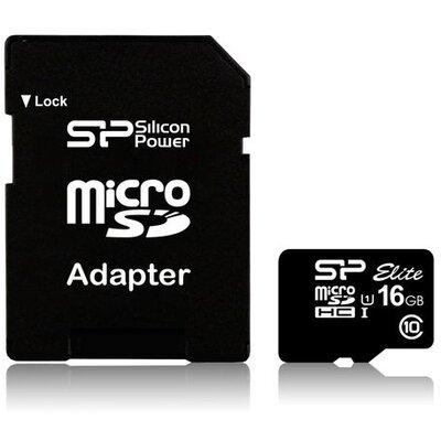 Card MICRO SDHC Silicon Power 16GB UHS-I Elite 1 Adapter (40MB/s | 15MB/s) CL10