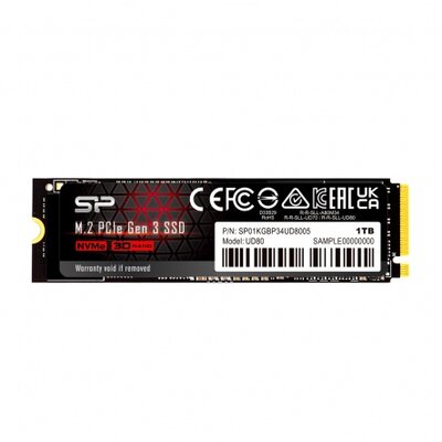 SILICON POWER SSD UD80 1TB M.2 PCIe Gen3 x4 NVMe 3400/3000 MB/s