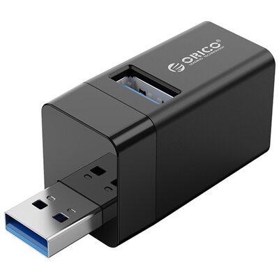 Orico USB3.0 Hub - MINI-U32-BK/8/ (2 port, Bemenet: USB-A, Kimenet: 2xUSB-A, fekete)