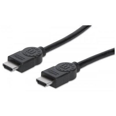 Manhattan Kábel - HDMI to HDMI (Ethernet HEC, ARC, 3D, 4K, Shielded, 2m, Fekete)