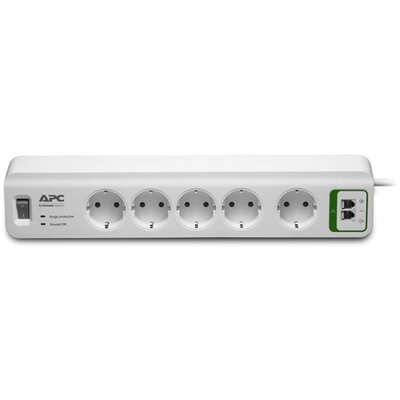 APC túlfeszültségvédő - PM5T-GR (Essential SurgeArrest, 5 aljzat telefonvédelemmel, 230 V)