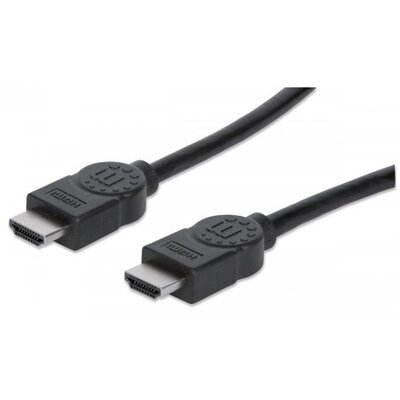 Manhattan Kábel - HDMI to HDMI (Ethernet HEC, ARC, 3D, 4K, Shielded, 10m, Fekete)