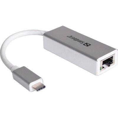 Sandberg Kábel Átalakító - USB-C Gigabit Network Adapter (ezüst; USB-C bemenet; RJ45 kimenet; Gigabit)