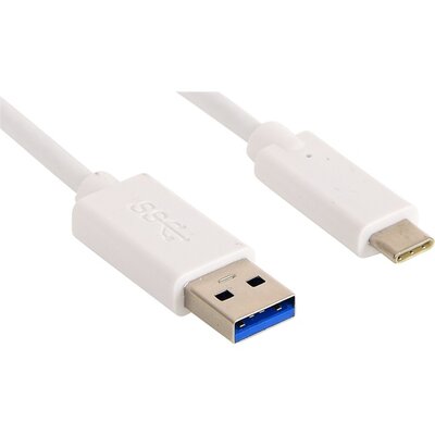 Sandberg Kábel - USB-C to USB3.0 (1m; fehér; USB-C 3.1 bemenet; USB3.0 (apa) kimenet)