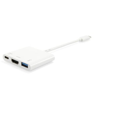 Equip Átalakító - 133461 (USB-C -> HDMI,USB-A, USB-C átalakító, apa/anya (4096x2160 @ 30 Hz, PD))