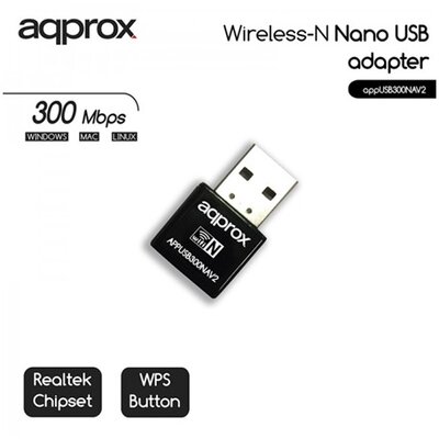 APPROX Hálózati Adapter - USB, nano, 300 Mbps Wireless N (802.11b/g/n)