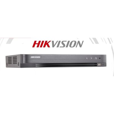 Hikvision DVR rögzítő - DS-7204HUHI-K1/P (4 port, 5MP/48fps, 2MP/100fps, H265+, 1x Sata, Audio, I/O, PoC)