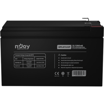 NJOY Szünetmentes Akkumulátor - GPL07122F (12V/7Ah, Long-life, T2/F2, zárt, gondozás mentes, AGM)