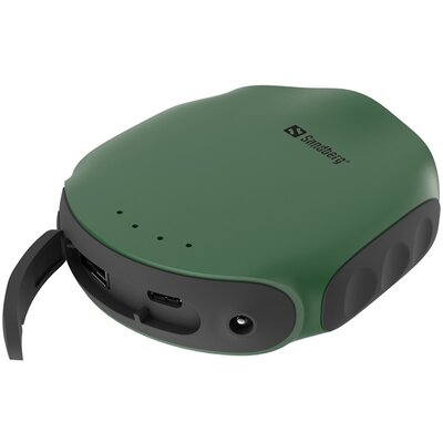 Sandberg Akkubank - 420-60 Survivor Powerbank 10000 (Csatlakozók: MicroUSB+USB-A, IPX6 vízálló, lámpa+iránytű, zöld)