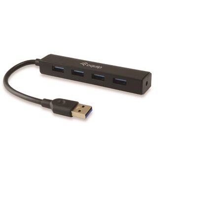 Equip-Life USB Hub - 128953 (4 Port, USB3.0, USB tápellátás, kompakt dizájn, fekete)