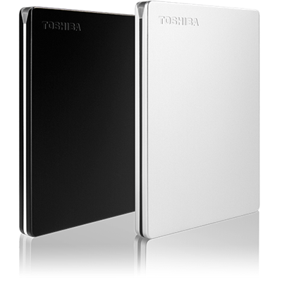 Toshiba Külső HDD 2.5" - 2TB Canvio Slim Fekete (USB 3.0; ~5Gbps; NTFS; szálcsiszolt alumínium)
