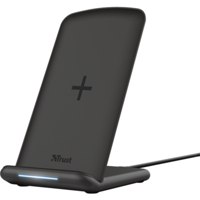 Trust Telefon töltő Vezeték nélküli - Primo10 Fast-Charging Stand (10W; fekete; Qi szabvány)