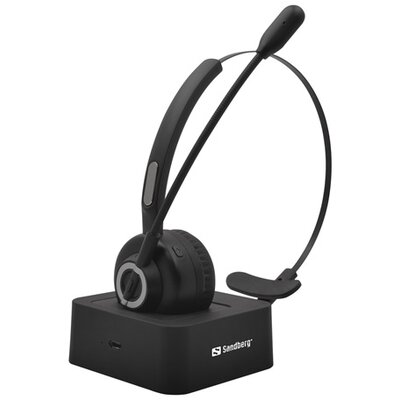 Sandberg Wireless Fejhallgató - Bluetooth Office Headset Pro (Bluetooth 5.0; mikrofon; hangerő szabályzó; fekete)