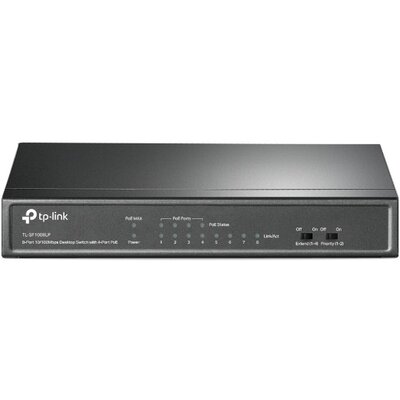 TP-Link Switch PoE - TL-SF1008LP (8 port 100Mbps; 8/4 af PoE port, 41W)