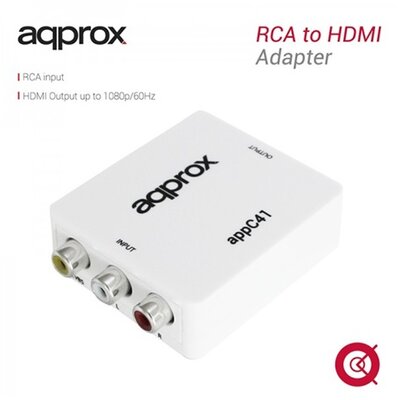 APPROX Átalakító - RCA to HDMI adapter (1080p / 60Hz, 720p / 60Hz)