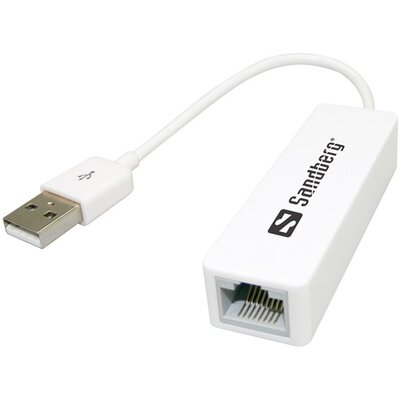 Sandberg Kábel Átalakító - USB to Network Converter (fehér; USB bemenet - RJ45 kimenet; 10/100Mbps)