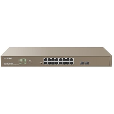 IP-COM Switch Vezérelhető PoE - G3318P-16-250W (16x1Gbps; 2x SFP; 16 af/at PoE+ port; 230W, Rackbe szerelhető)