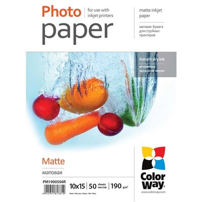 COLORWAY Fotópapír, prémium Matt, 190 g/m, 10x15, 50 lap