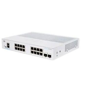 CISCO Switch 16x1000Mbps + 2x1000Mbps SFP, Menedzselhető, Fémházas, Rackes - CBS250-16T-2G-EU