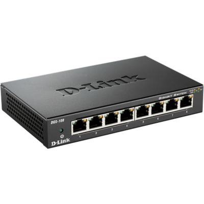 D-LINK Switch 8x1000Mbps Fémházas Asztali, DGS-108GL/E