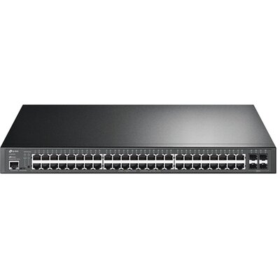 TP-LINK Switch 48x1000Mbps (48xPOE+) + 4xGigabit SFP + 2xkonzol port, Menedzselhető Rackes, TL-SG3452P