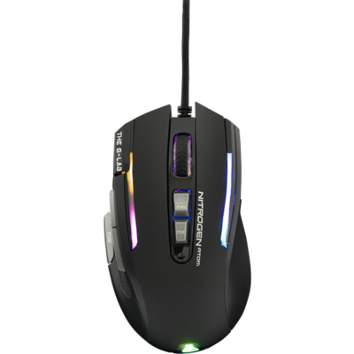 The G-Lab Gamer Egér - KULT NITRO ATOM (4800 DPI, 9 gomb, makro, 1,8m kábel, RGB LED, fekete)