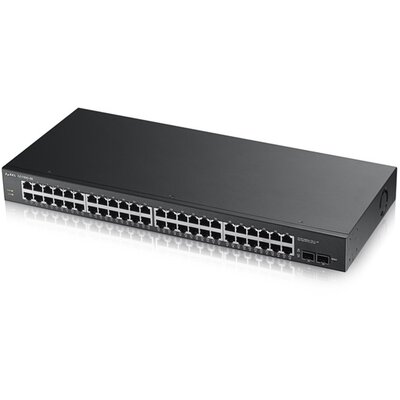Zyxel 50-port Gigabit Web Smart switch: 48x Gigabit metal + 2x SFP, IPv6, 802.3a