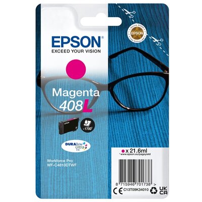 EPSON Patron Singlepack Magenta 408L DURABrite Ultra Ink (C13T09K34010)