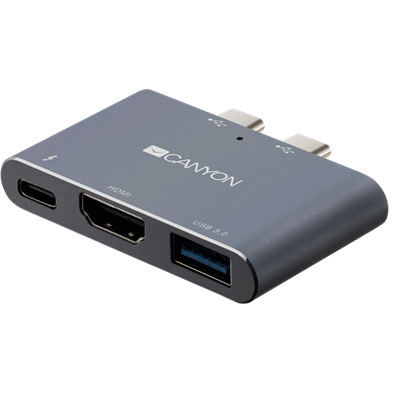 CANYON HUB 3-in-1, MacBook-hoz, Thunderbolt 3, USB3.0, HDMI, szürke - CNS-TDS01DG