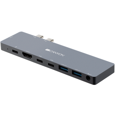 CANYON USB-C HUB Multiport, MacBook-hoz, 8-in-1, USB3.0, HDMI, USB-C, Audio, szürke - CNS-TDS08DG