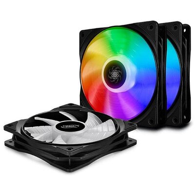 DeepCool Cooler 12cm - CF120 (3 IN 1) (27dB; max. 95,99 m3/h; 4pin csatlakozó; ház hűtésre,RGB, PWM)