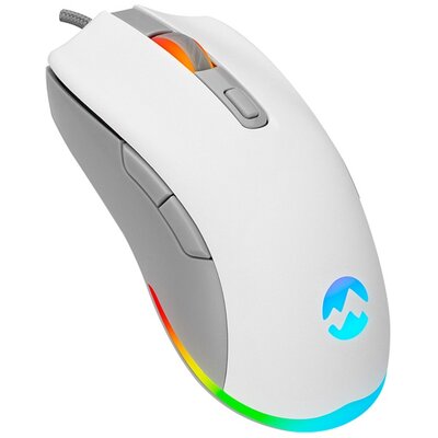 Everest Gamer Egér - SGM-L1 LUMOS (6400 DPI, 8gomb, 1,65m harisnyázott kábel,optikai, fehér, RGB LED)