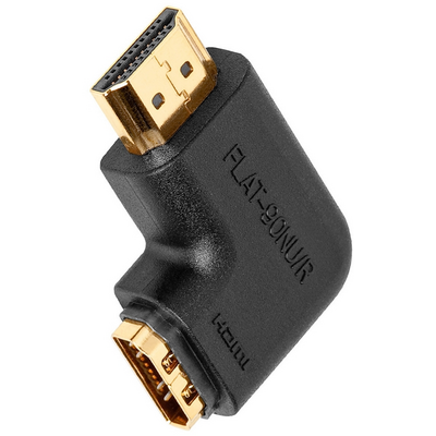 AudioQuest HDM90NUL HDMI Type A aljzat - Type A aljzat aranyozott csatlakozós 90 fokos adapter